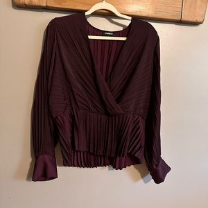 Express plum crepe blouse
